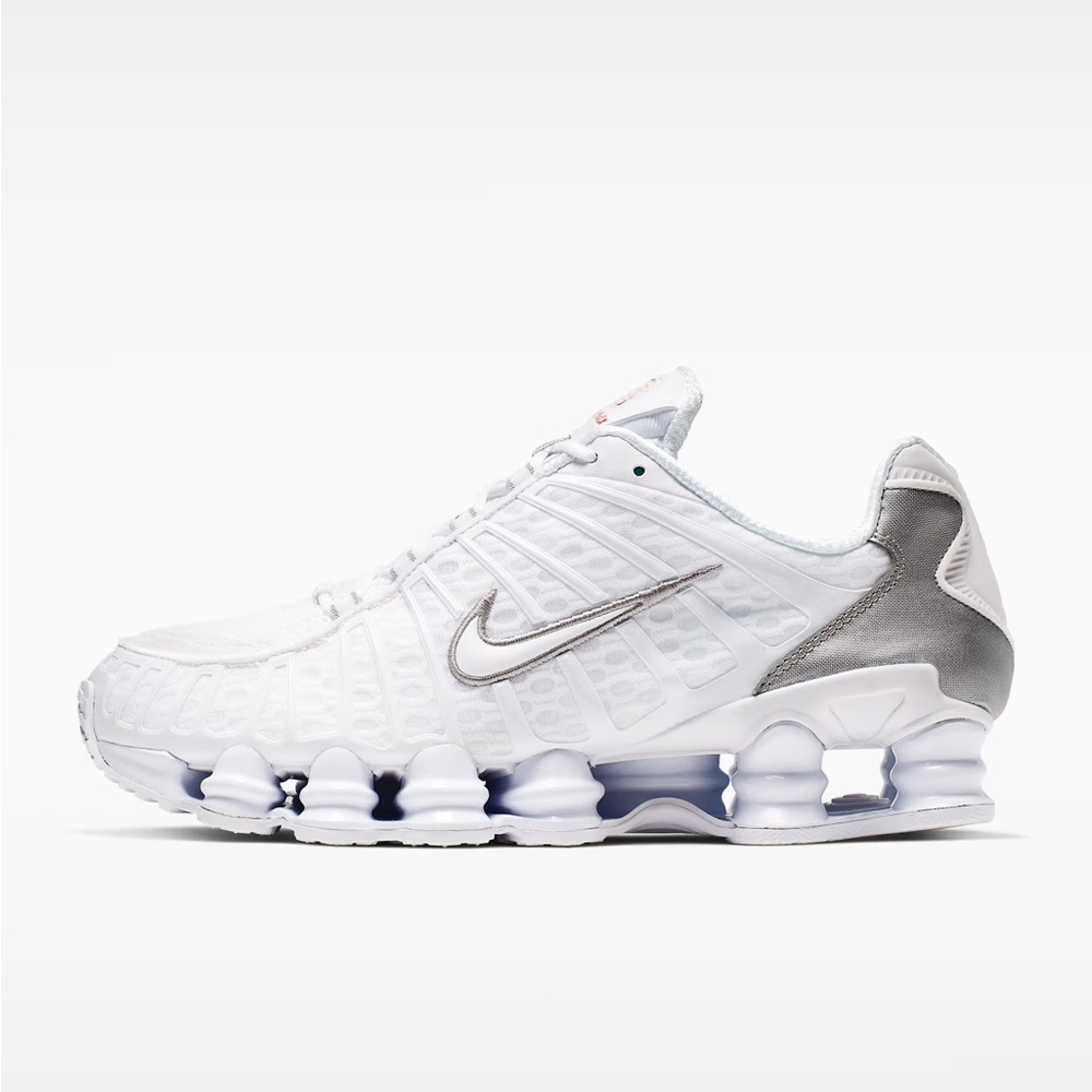 Nike Shox TL Light Gray and White Mesh Trainers